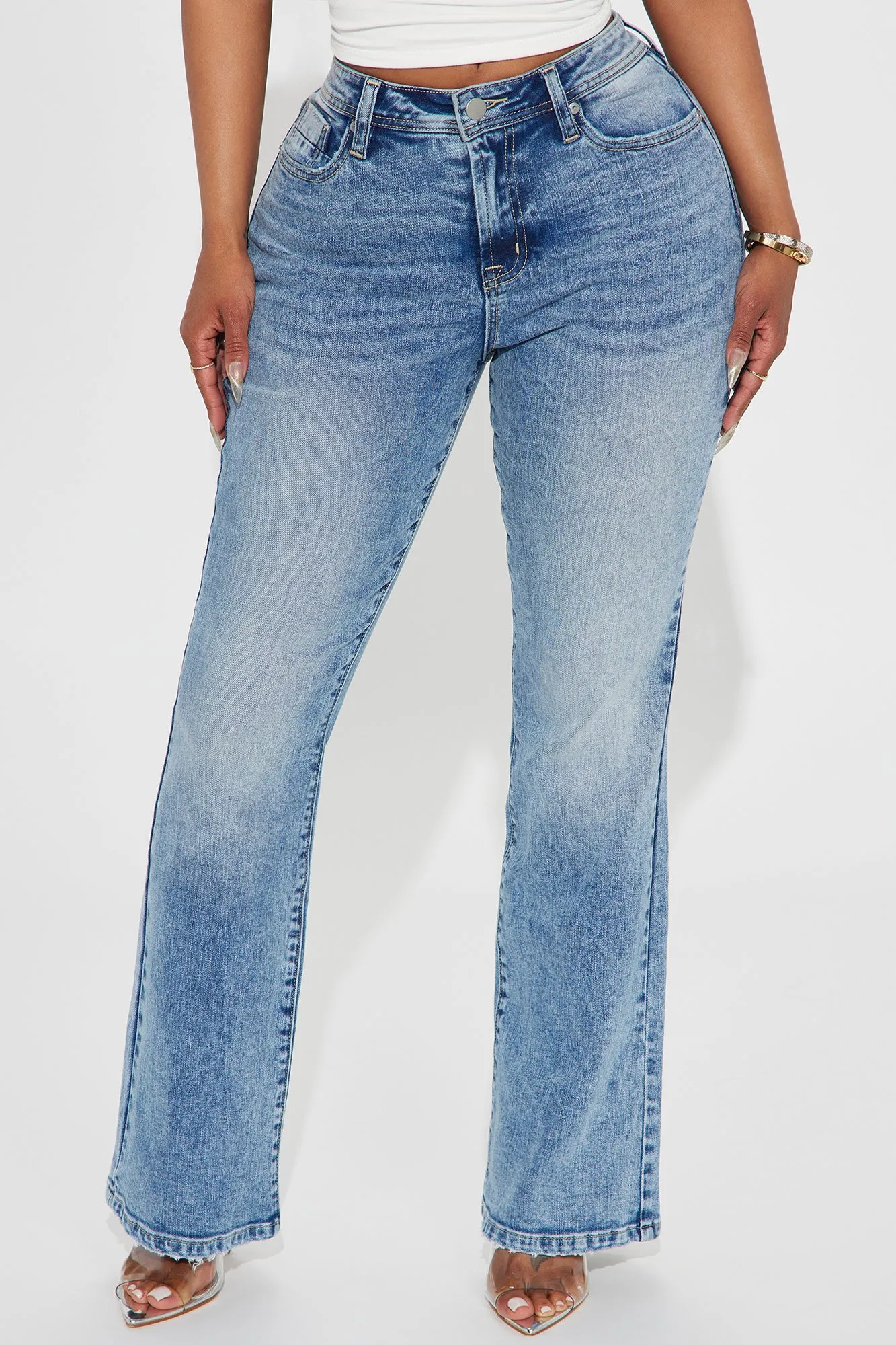 Selene Stretch Straight Leg Jeans - Light Wash