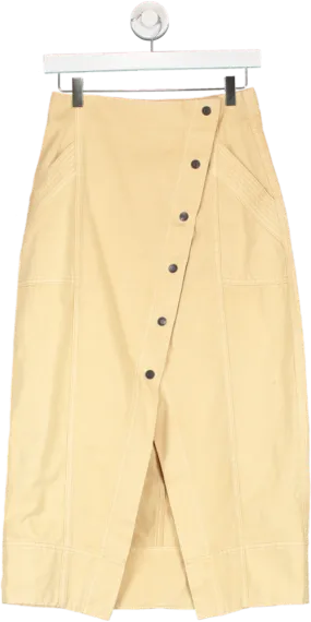 Shona Joy Beige Button Front Skirt UK 8