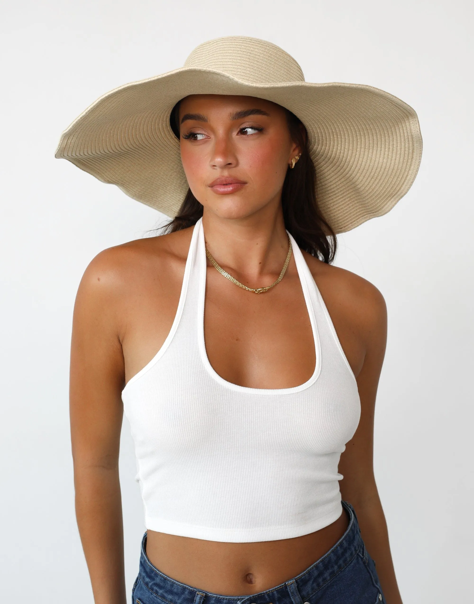 Sofia Wide Brim Straw Hat (Sand)