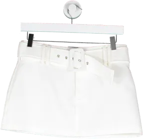 Style Addict White Agnes Belted Mini Skirt UK S