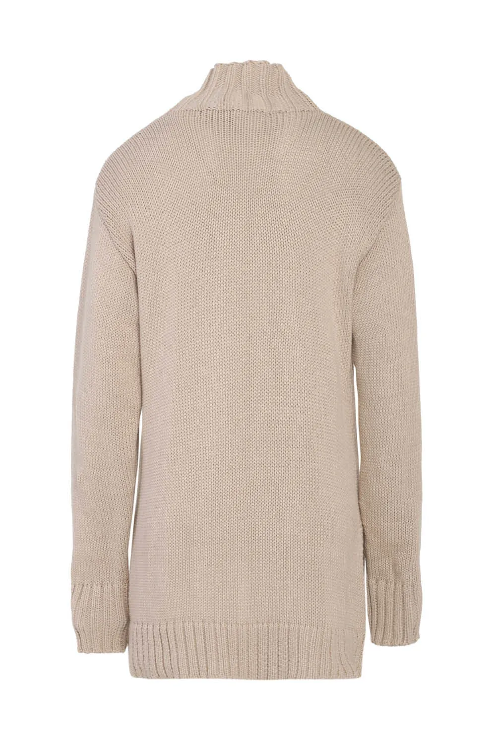 TURTLE NECK LETTER SWEATER IN SAND