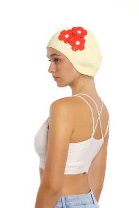 Vintage 3 Flowers Swim Cap