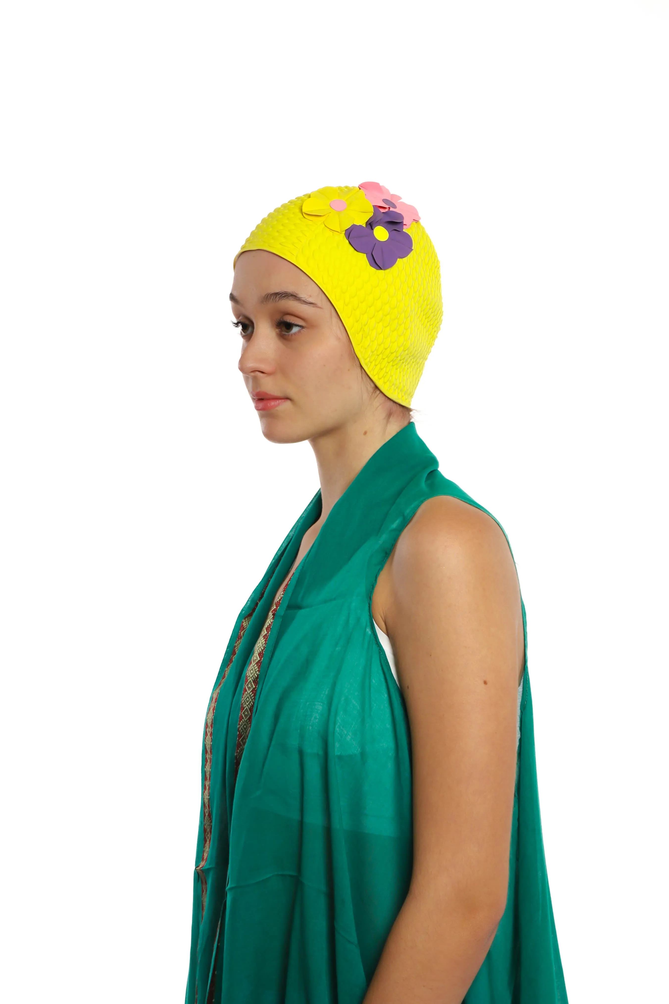 Vintage 3 Flowers Swim Cap