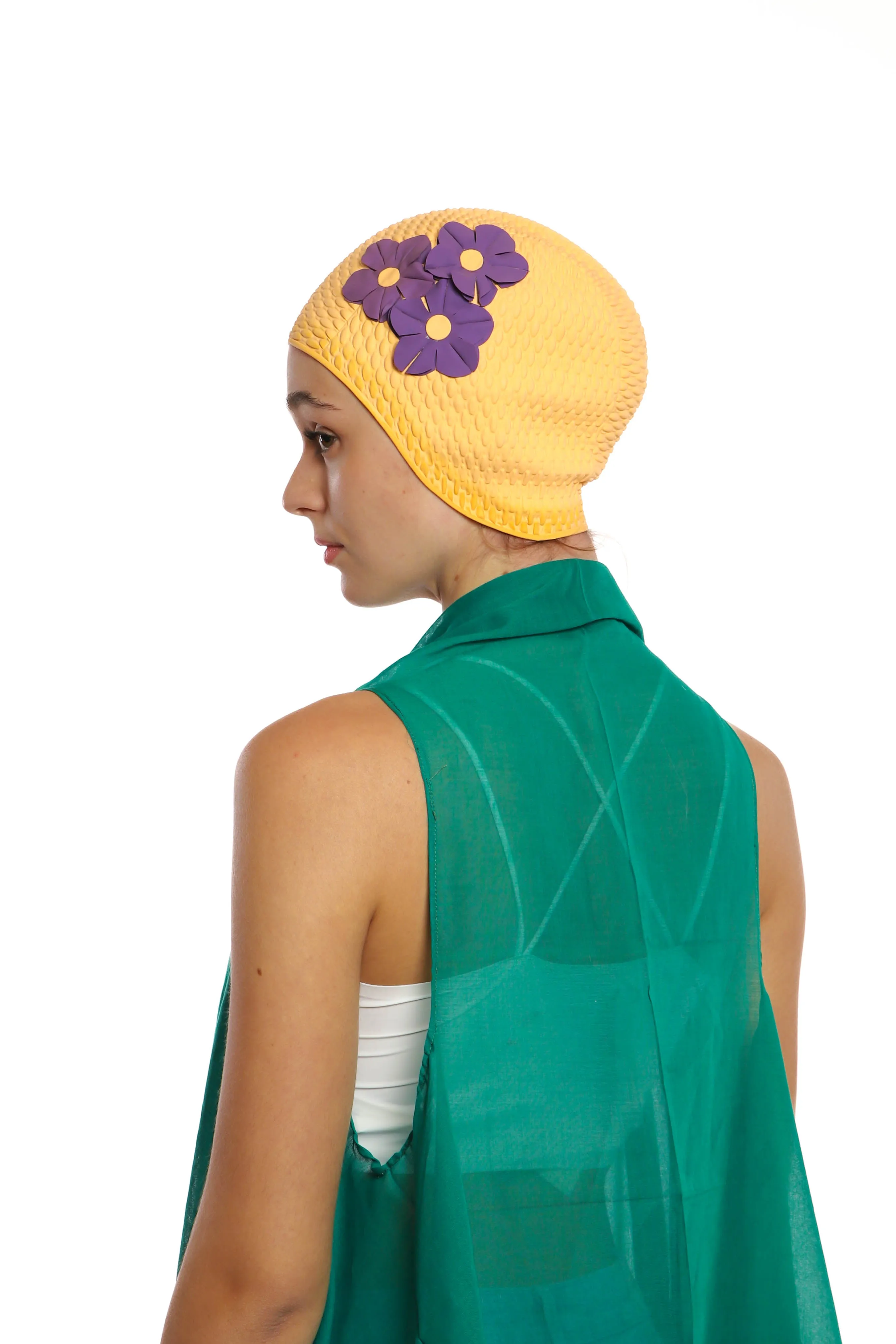 Vintage 3 Flowers Swim Cap