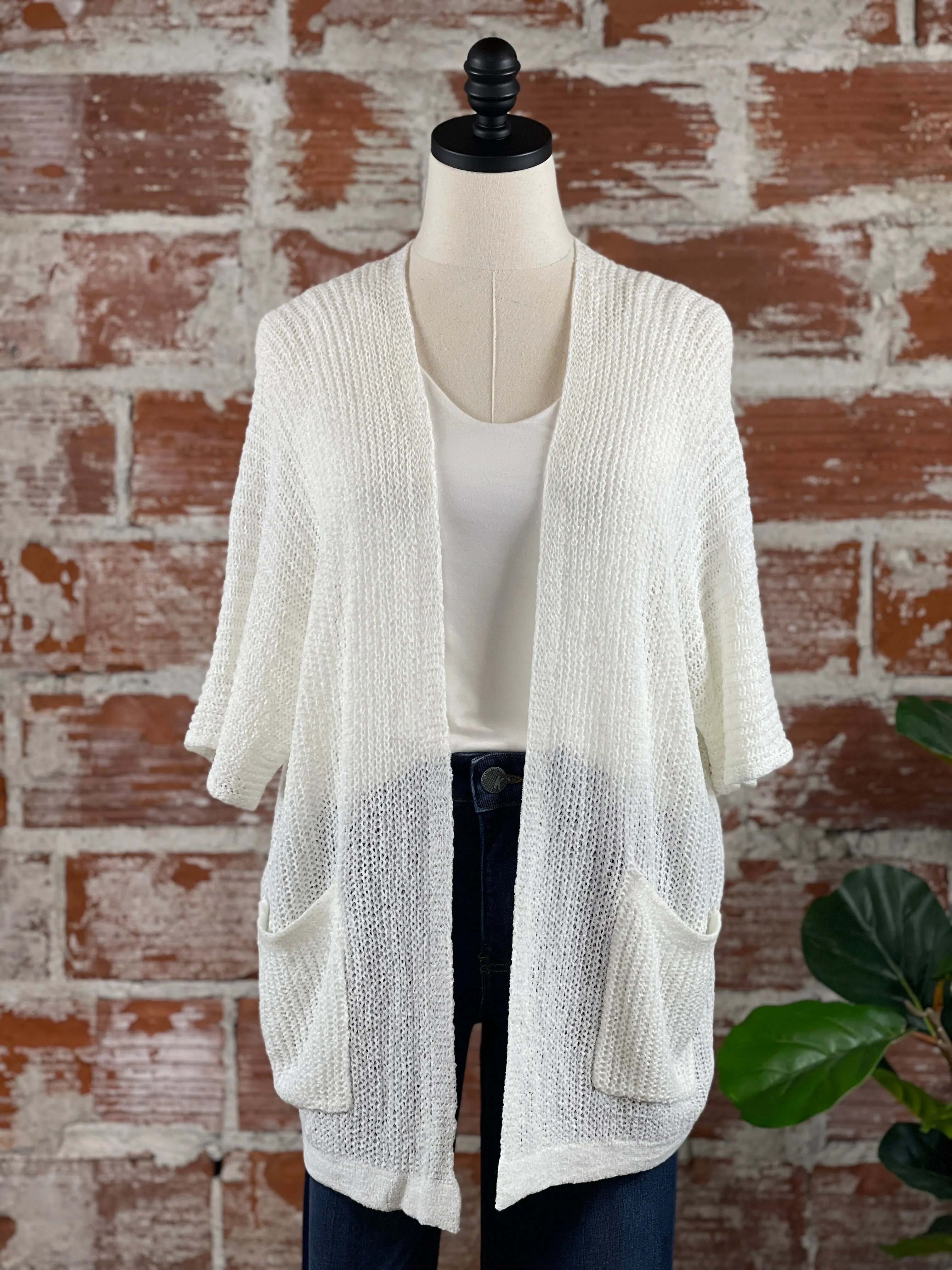 Whispy Kimono Cardigan in Off white