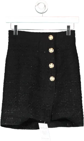 ZARA Black Boucle Mini Skirt UK XS